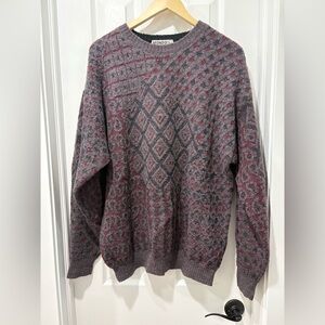 Vintage Men's Sweater Mohair Wool Blend size large pattern